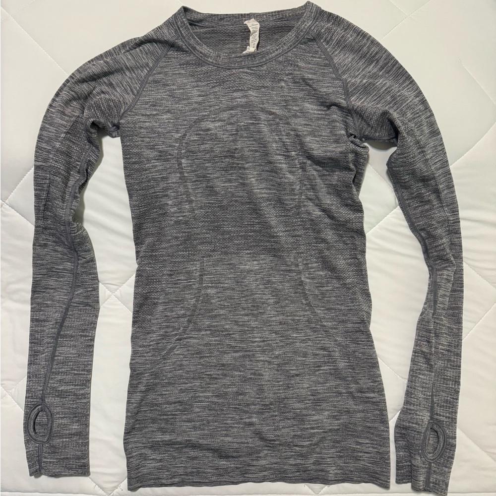 Gray Lululemon Athletica Swiftly Tech Long Sleeve Shirt